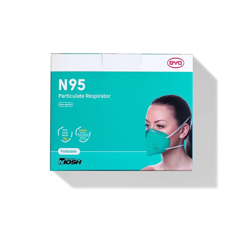 BYD N95マスク Amazon.com: BYD CARE N95 Respirator, 20 Pack with Individual